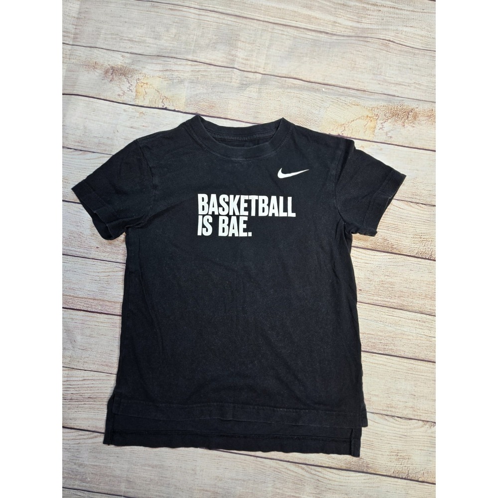 Nike The Nike Tee Black Graphic "Basketball is‎ Bae" T-Shirt Size Small